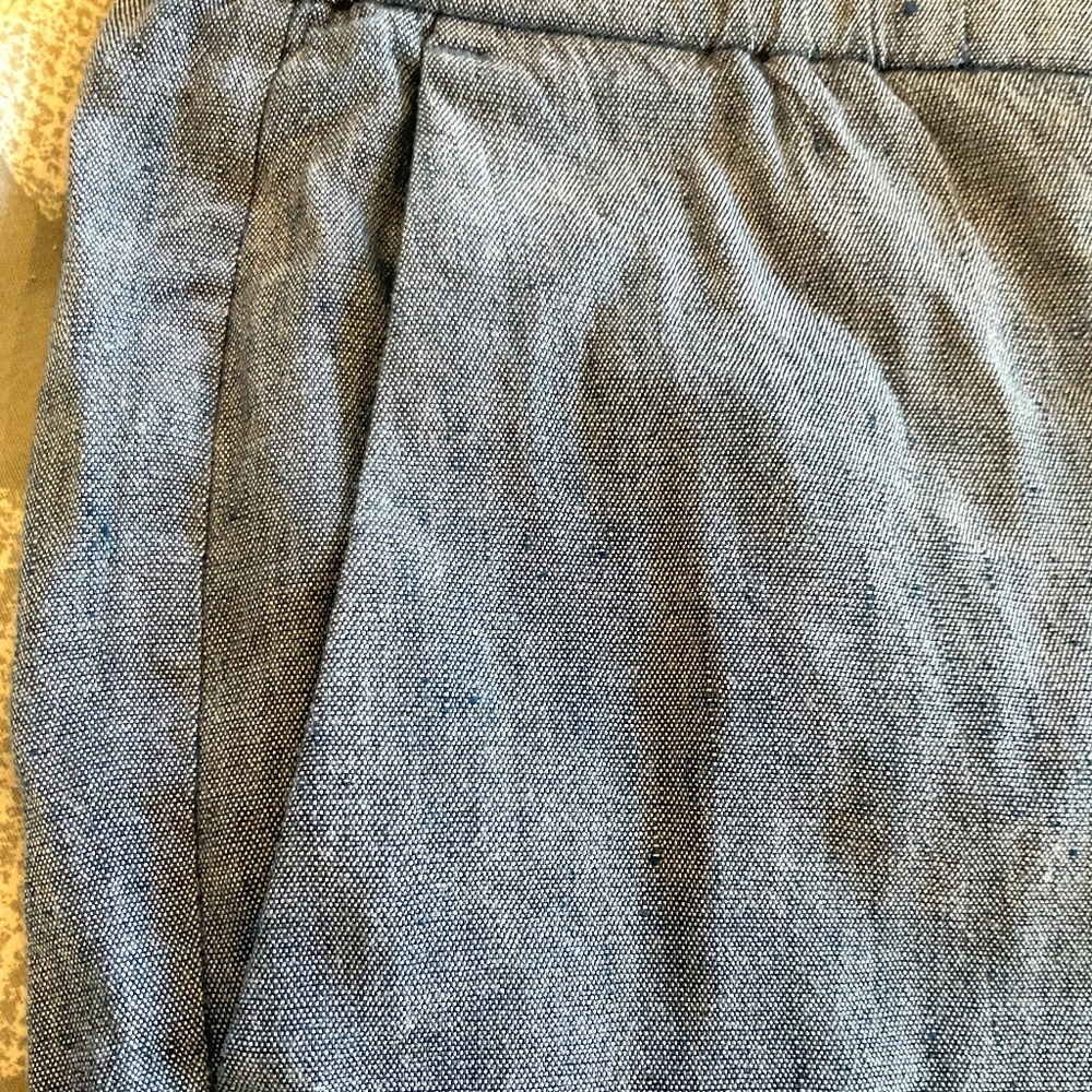 Blue chambray linen pants